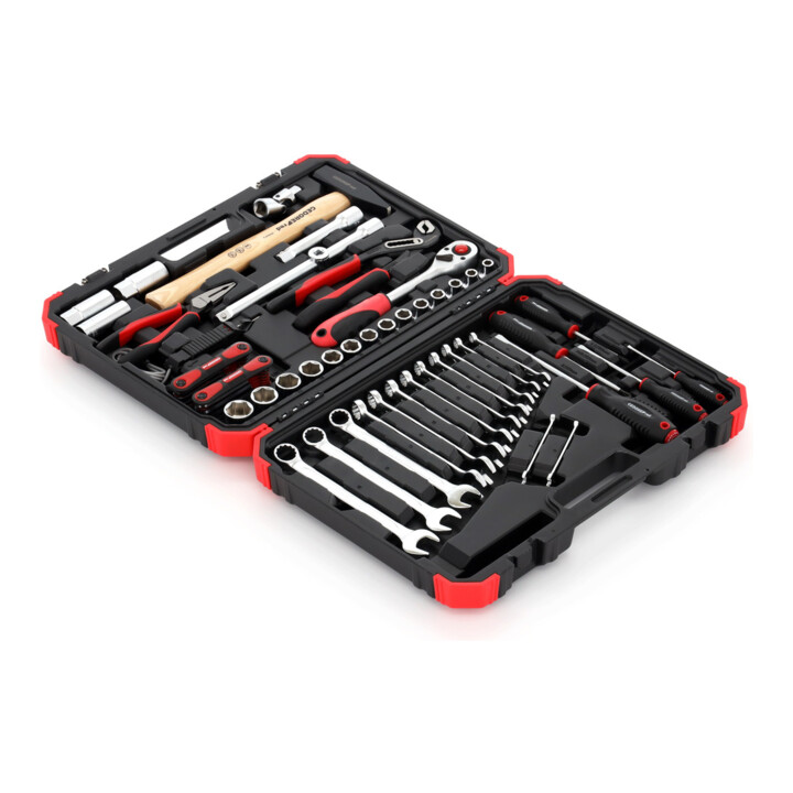 Gedore red Steeksleutelset, set 61-dlg, 12-kant, 1/2 inch, 4-13 mm, gereedschap, ratel hamer tang, voor auto, R69003061