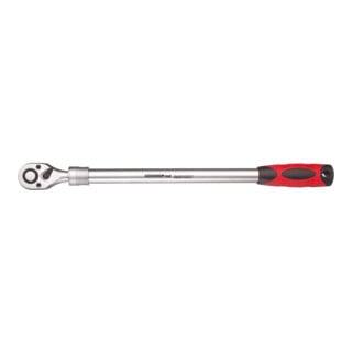 Gedore red Teleskopknarre, Umschaltbar, Mit Druckknopfauslösung, 1/2 Zoll, Ergonomischer 2K-Griff, Stahlrohr, Rot/Schwarz