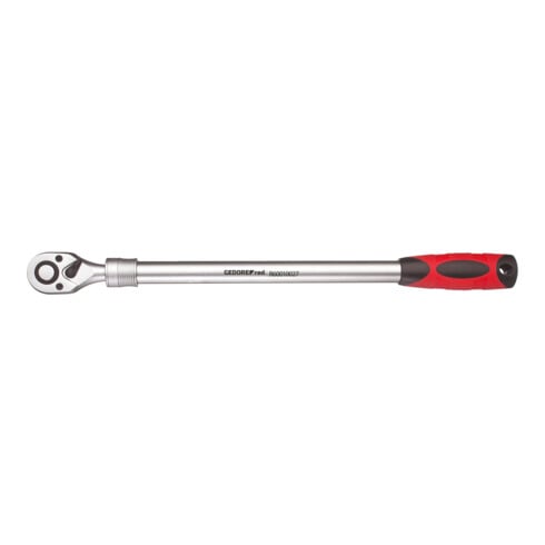 Gedore red Teleskopknarre, Umschaltbar, Mit Druckknopfauslösung, 1/2 Zoll, Ergonomischer 2K-Griff, Stahlrohr, Rot/Schwarz