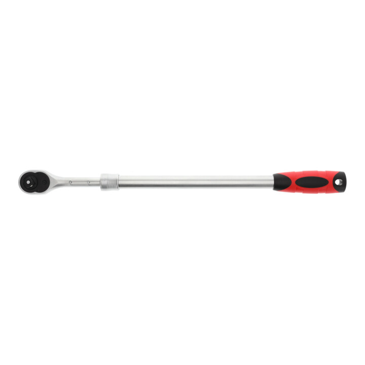 Gedore red Teleskopknarre, Umschaltbar, Mit Druckknopfauslösung, 1/2 Zoll, Ergonomischer 2K-Griff, Stahlrohr, Rot/Schwarz