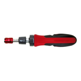 Gedore red Tournevis à cliquet à embouts, 1/4'' 6,3 mm hexagonal, lame télescopique, tournevis réversible, R38910000