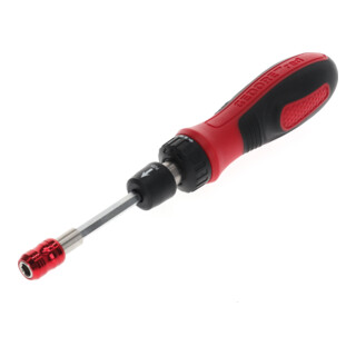 Gedore red Tournevis à cliquet à embouts, 1/4'' 6,3 mm hexagonal, lame télescopique, tournevis réversible, R38910000