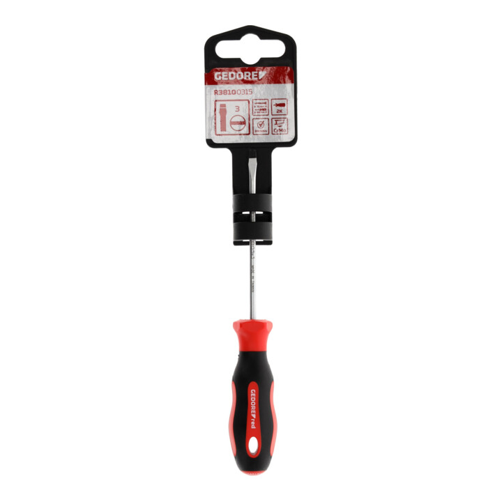 Gedore red Tournevis fente, tournevis, manche bi-composants, longueur 145 mm, outil, R38100315, acier