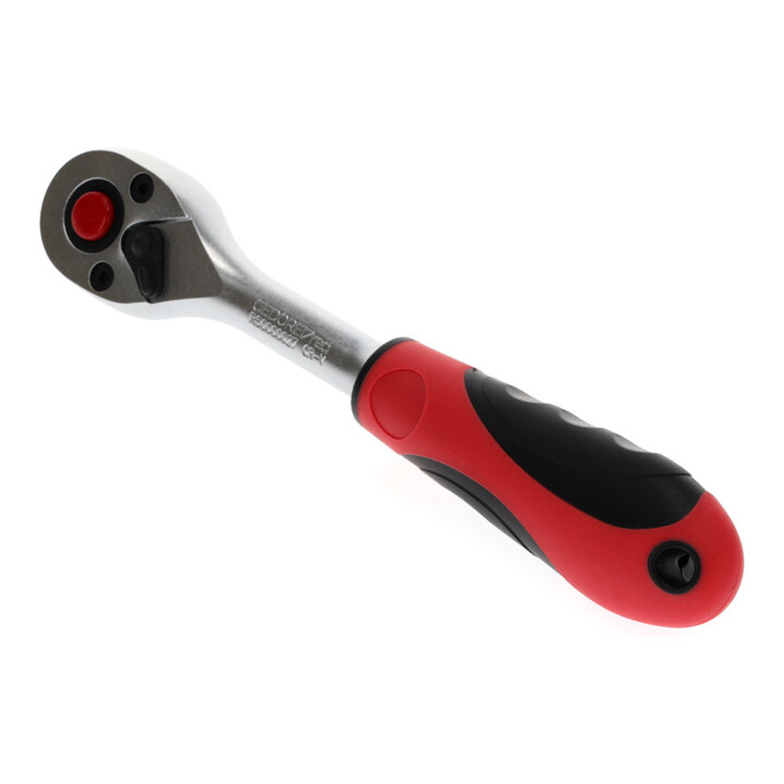 Gedore red Umschaltknarre, für 3/8 Zoll, 10 mm Antrieb, lang, 5° Rückschwenkwinkel, 180 mm Länge, 2K-Griff, R50000027