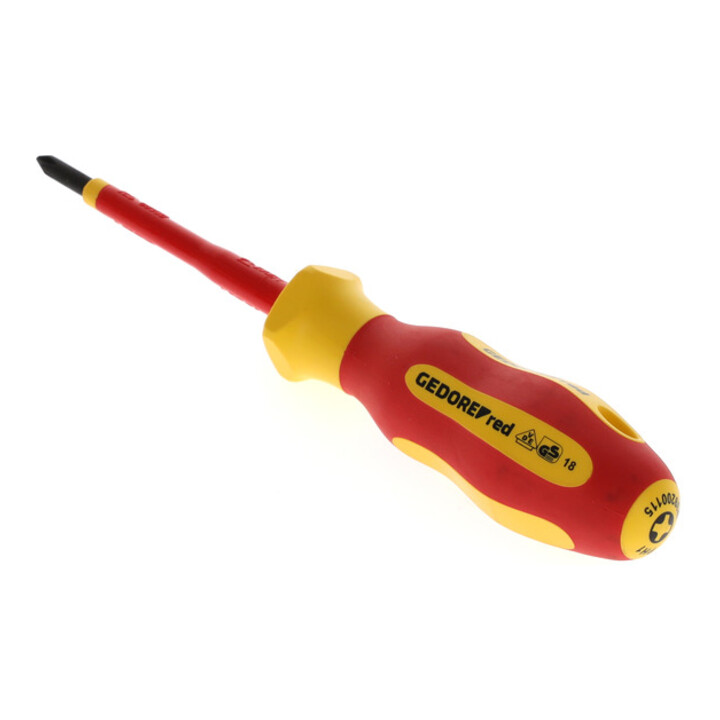 Gedore red VDE Tournevis cruciforme PH1, isolé 1000 V, longueur 180 mm, acier, R39200115