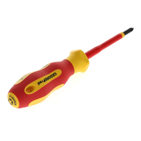 Gedore red VDE Tournevis cruciforme PH1, isolé 1000 V, longueur 180 mm, acier, R39200115