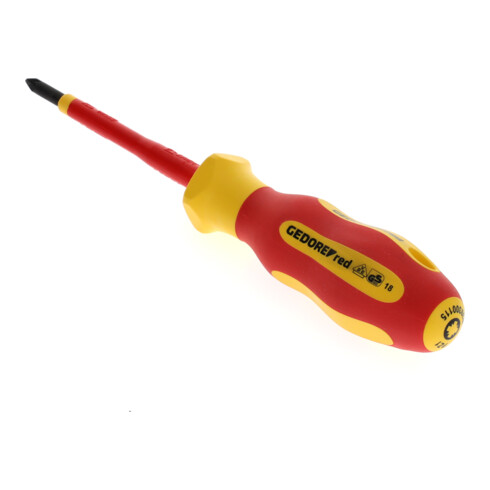 Gedore red VDE Tournevis cruciforme PZ1, tournevis isolé 1000 V, longueur 180 mm, acier, R39300115