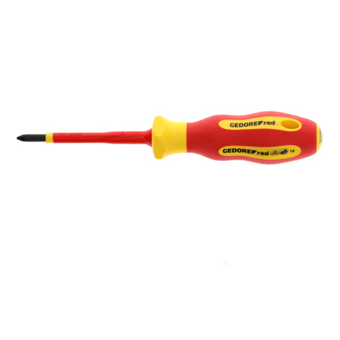 Gedore red VDE Tournevis cruciforme PZ1, tournevis isolé 1000 V, longueur 180 mm, acier, R39300115