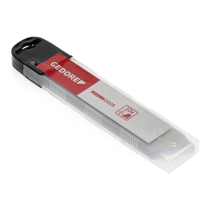 Gedore red Vervangende breekmesjes voor cuttermessen, 10 stuks, mesbreedte 25 mm, 0,5 mm dik, R93950025