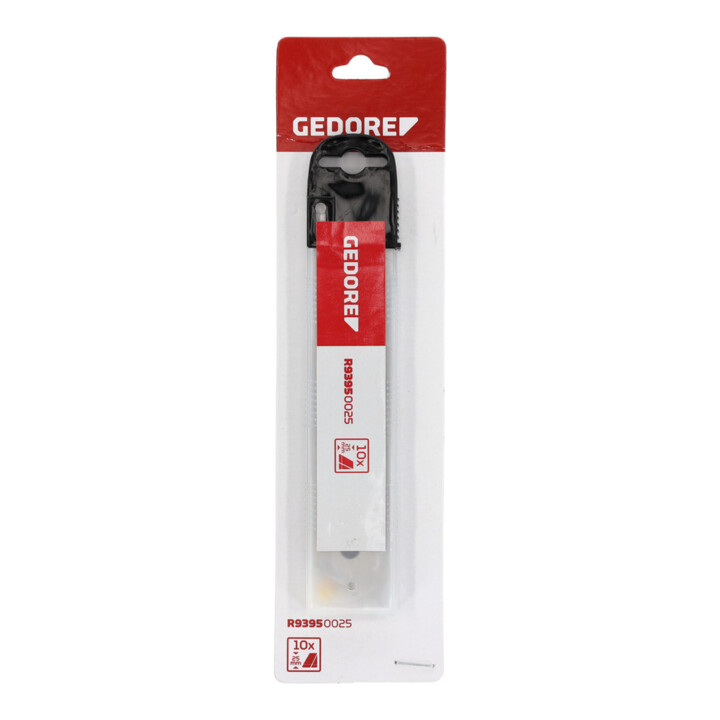Gedore red Vervangende breekmesjes voor cuttermessen, 10 stuks, mesbreedte 25 mm, 0,5 mm dik, R93950025