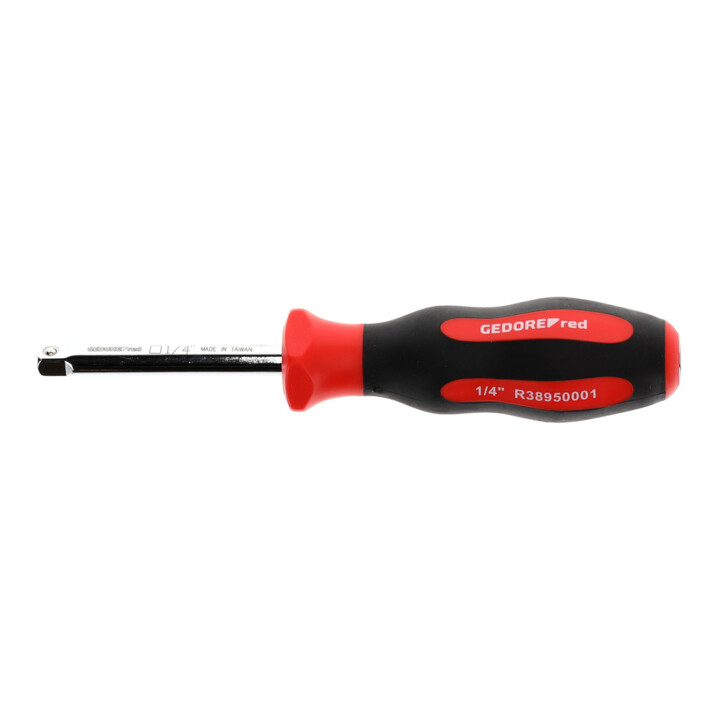 Gedore red Vierkant-Steckgriff, 1/4'' 6,3 mm Antrieb mit Innenvierkant im Griff, für Steckschlüsseleinsätze, R38950001
