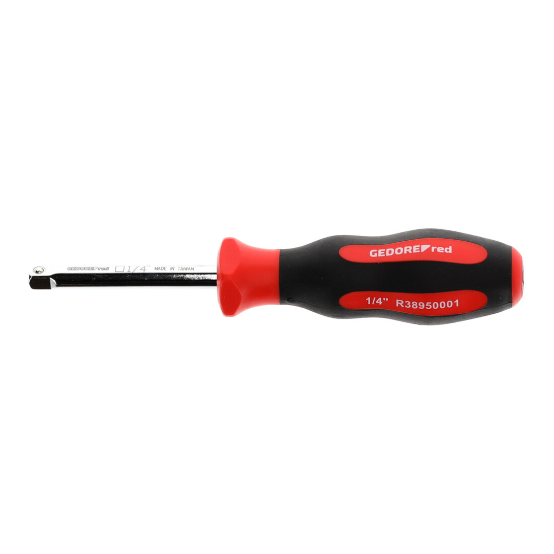 Gedore red Vierkant-Steckgriff, 1/4'' 6,3 mm Antrieb mit Innenvierkant im Griff, für Steckschlüsseleinsätze, R38950001