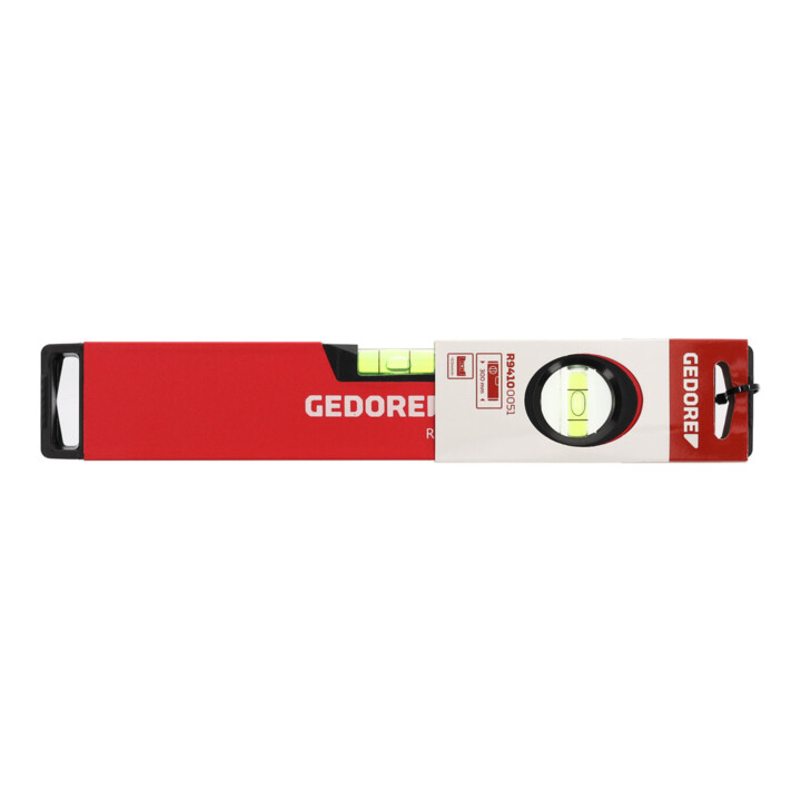 Gedore red Wasserwaage, 300 mm lang, mit Vertikal- und Horizontal-Libelle, Messgenauigkeit +/- 0,5 mm/m, R94100051