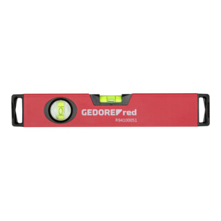 Gedore red Wasserwaage, 600 mm lang, mit Vertikal- und Horizontal-Libelle, Messgenauigkeit +/- 0,5 mm/m, R94100075