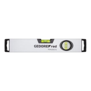 Gedore red Wasserwaage, magnetisch, 300 mm lang, mit Vertikal- und Horizontal-Libelle, Messgenauigkeit +/- 0,5 mm/m, R94100151