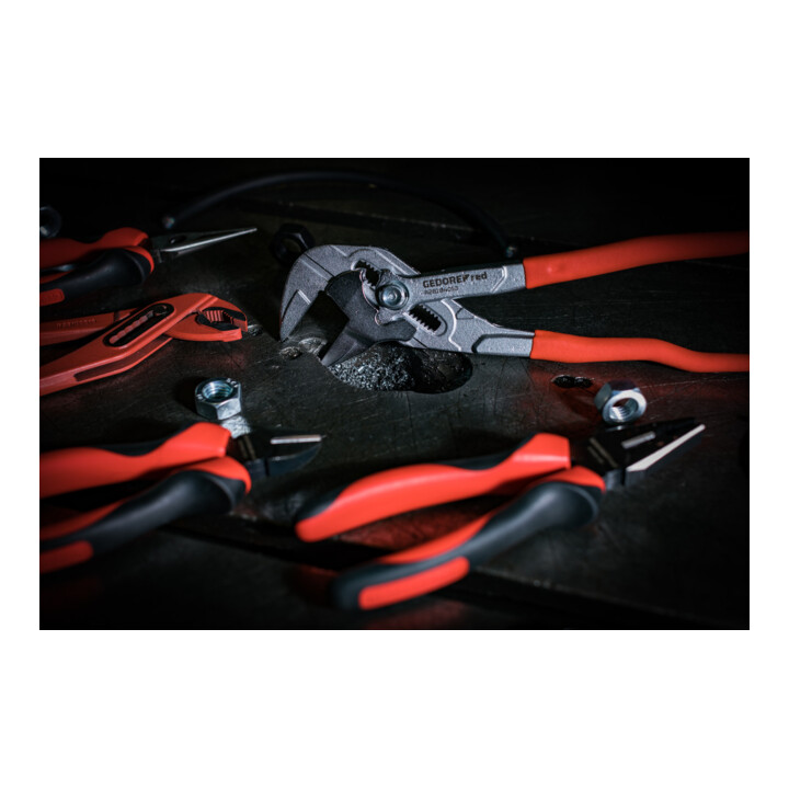 Gedore red Waterpomptang, spanwijdte tot 33 mm, 7-voudig verstelbaar, doorlopende scharnier, plat, R28100010