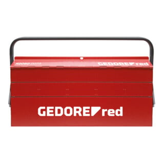 Gedore red Werkzeugkasten, 5 Fächer, groß, leer, Maße (LxBxH): 260x535x210 mm, rot, Stahlblech, Sortierbox, R20600073