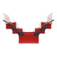 Gedore red Werkzeugkasten, 5 Fächer, groß, leer, Maße (LxBxH): 260x535x210 mm, rot, Stahlblech, Sortierbox, R20600073