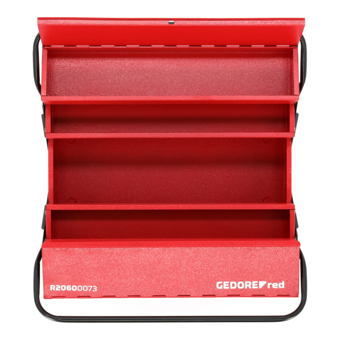 Gedore red Werkzeugkasten, 5 Fächer, groß, leer, Maße (LxBxH): 260x535x210 mm, rot, Stahlblech, Sortierbox, R20600073