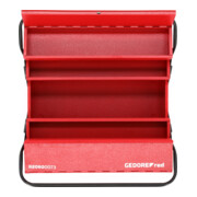 Gedore red Werkzeugkasten, 5 Fächer, groß, leer, Maße (LxBxH): 260x535x210 mm, rot, Stahlblech, Sortierbox, R20600073-4
