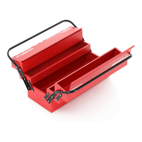 Gedore red Werkzeugkasten, 5 Fächer, groß, leer, Maße (LxBxH): 260x535x210 mm, rot, Stahlblech, Sortierbox, R20600073