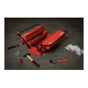 Gedore red Werkzeugkasten, 5 Fächer, groß, leer, Maße (LxBxH): 260x535x210 mm, rot, Stahlblech, Sortierbox, R20600073-5