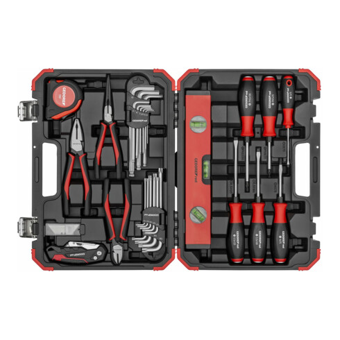 Gedore red Werkzeugs-Satz, Set 43-teilig, gefüllt, Werkzeug für Hand- und Heimwerker, im Kunststoffkoffer, R38003043