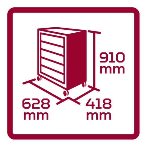 Gedore Red Werkzeugwagen MECHANIC R69003000 mit 6 Schubladen R20152006 + Sortiment R21010002 166-teilig