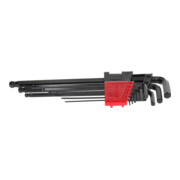 Gedore red Winkelschraubendreher-Satz 9-teilig, lang, für Innensechskant-Schrauben, Kugelkopf, SW 1,5-10 mm, R36675009-4