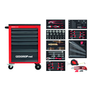 Gedore Red Wkz.Satz i.Wks.Wagen MECHANIC rot 119tlg