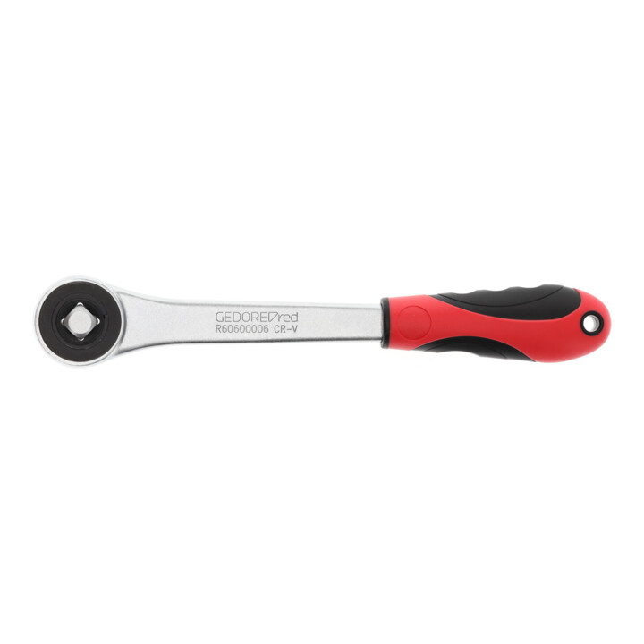 Gedore red Zahnradknarre mit ergonomischem 2K-Griff, Grobverzahnt mit 30 Zähnen, 1/2 Zoll, Rot/Schwarz