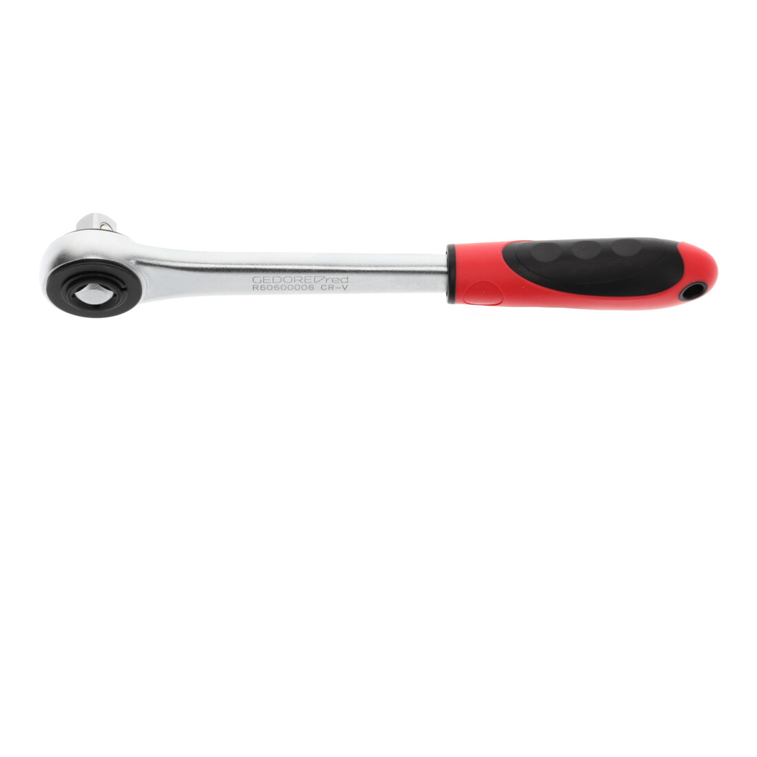 Gedore red Zahnradknarre mit ergonomischem 2K-Griff, Grobverzahnt mit 30 Zähnen, 1/2 Zoll, Rot/Schwarz