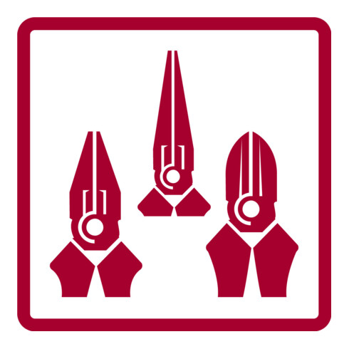 Gedore red Zangen-Satz, Werkzeug-Set mit Kombinationszange/Seitenschneider/Flachrundzange, R28002003