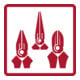 Gedore red Zangen-Satz, Werkzeug-Set mit Kombinationszange/Seitenschneider/Flachrundzange, R28002003