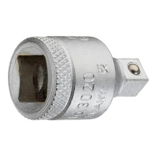 Gedore Reduzierstück, 3/8 Zoll auf 1/4 Zoll, Für handbetätigte Steckschlüsseleinsätze mit Vierkantantrieb, Kugelarretierung, Vanadium-Stahl 31CrV3