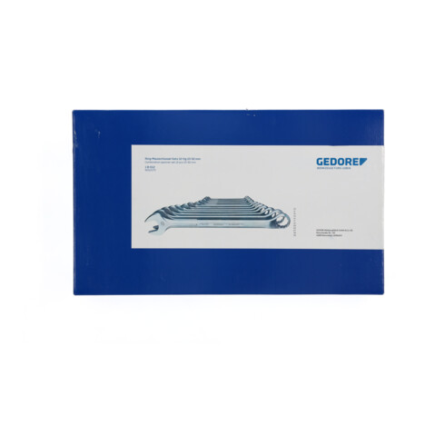 Gedore Ring-Maulschlüssel-Satz, 12-teilig, SW 10-32 mm, gekröpft, 12-kant, UD-Profil, Schraubenschlüssel Set, 1 B-012