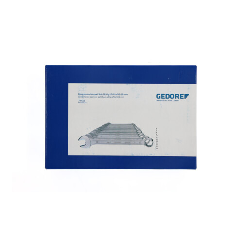 Gedore Ring-Maulschlüssel-Satz, 12-teilig, SW 6-19 mm, 15° abgewinkelt, 12-kant, UD-Profil, Schraubenschlüssel Set, 7-0112
