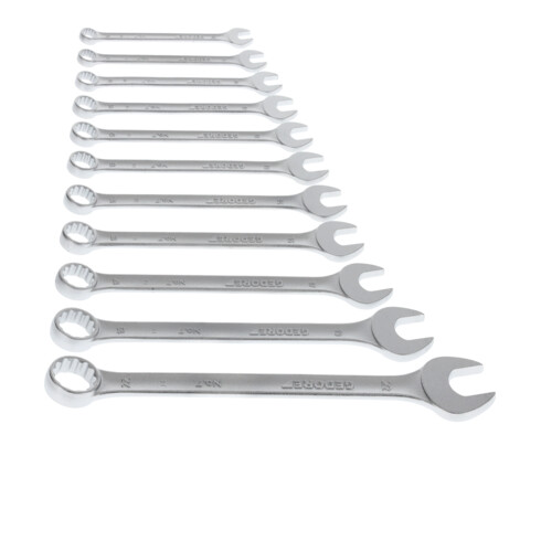 Gedore Ring-Maulschlüssel-Satz, 12-teilig, SW 8-22 mm, 15° abgewinkelt, 12-kant, UD-Profil, Schraubenschlüssel Set, 7-011