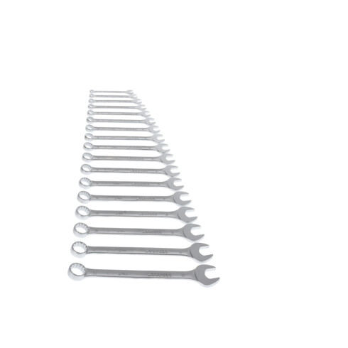 Gedore Ring-Maulschlüssel-Satz, 17-teilig, SW 6-22 mm, 15° abgewinkelt, 12-kant, UD-Profil, Schraubenschlüssel Set, 7-017