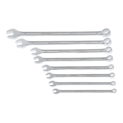 Gedore Ring-Maulschlüssel-Satz, 8-tlg, lang, SW 8-19 mm, abgewinkelt, 12-kant, UD-Profil, Schraubenschlüssel Set, 7 XL-080