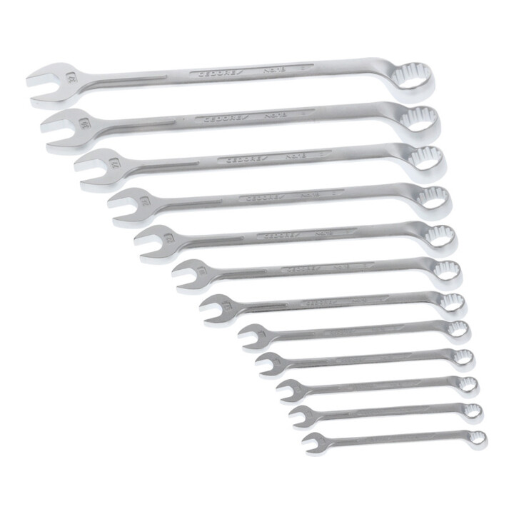 Gedore ringsteeksleutelset 12-delig, 10-32 mm, ringzijde 10° verzet