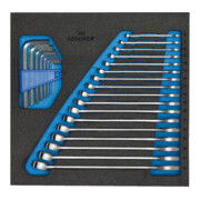 Gedore ringsteeksleutelset + offset schroevendraaier in check tool module 25-delig-1