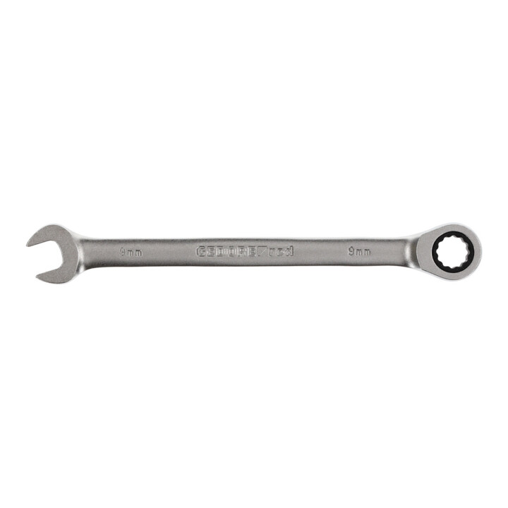 Gedore rode ringratelsleutel, met ratel, SW 9 mm, vlak, 12-kant, steeksleutel, R07100090