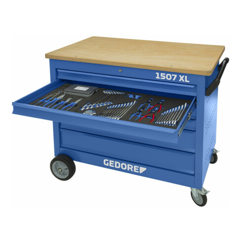 Gedore Rollwerkbank 6 Schubladen 4x Typ 1, H = 75 mm 2x Typ 3, H = 155 mm