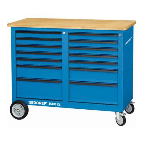 Gedore rolwerkbank, 1,25 m breed, met 14 laden