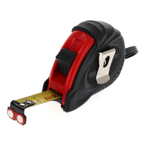 Gedore rood meetlint, rolmaat, 3 m, nauwkeurigheidsklasse II, magnetisch, automatische bandinvoer, met metalen clip, R94550003