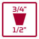 Gedore Rouge loupe 1/2 x 3/4 carré L.49mm