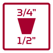 Gedore Rouge loupe 1/2 x 3/4 carré L.49mm-3