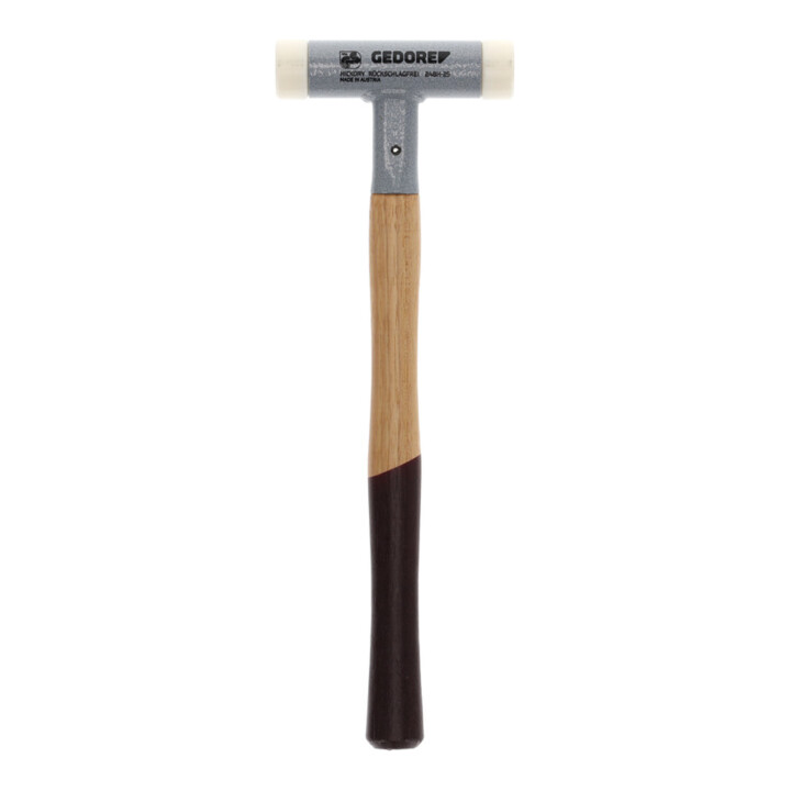 Gedore Rückschlagfreier Schonhammer, Ø 25 mm, Hickorystiel, Austauschbare Polyamid-Köpfe