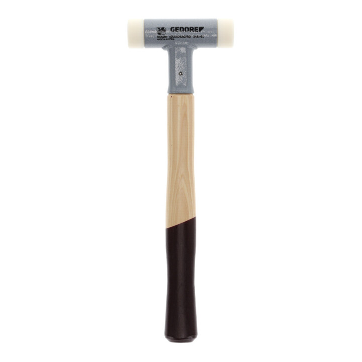 Gedore Rückschlagfreier Schonhammer, Ø 30 mm, Hickorystiel, Austauschbare Polyamid-Köpfe